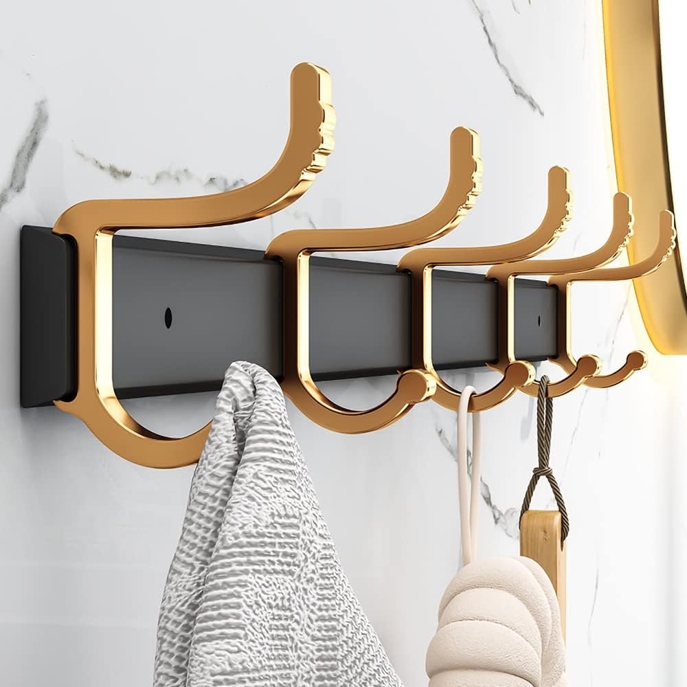 BAHELS 60cm Black Gold Aluminum Coat Hook Rack