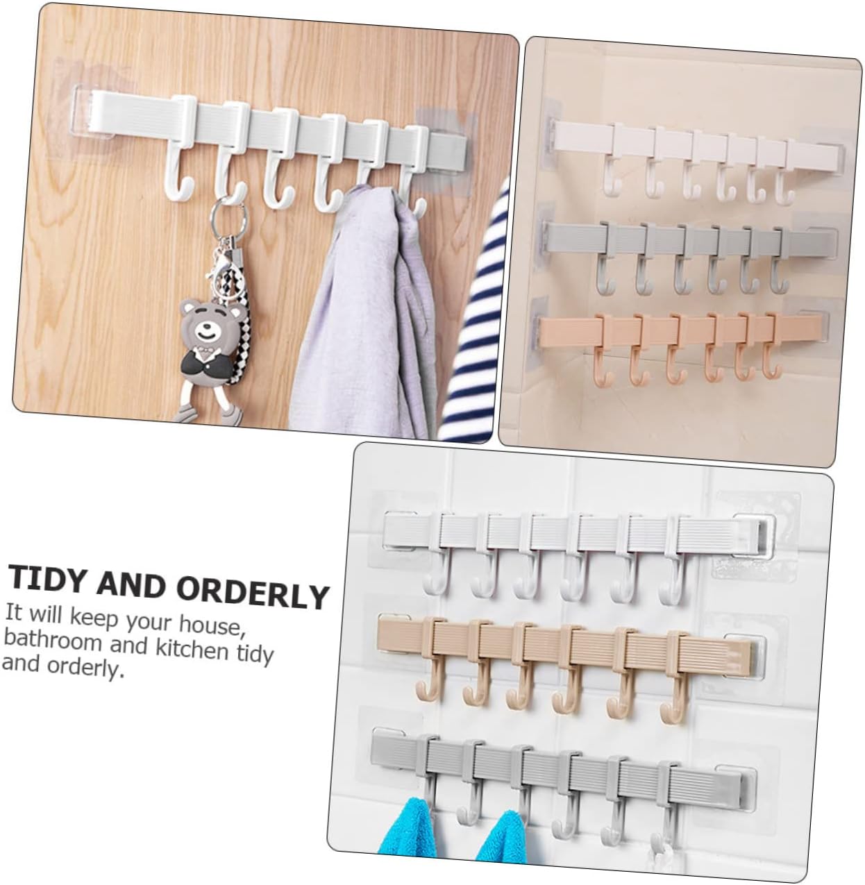 Balacoo Adhesive Hooks Towel Holder Wall Rack