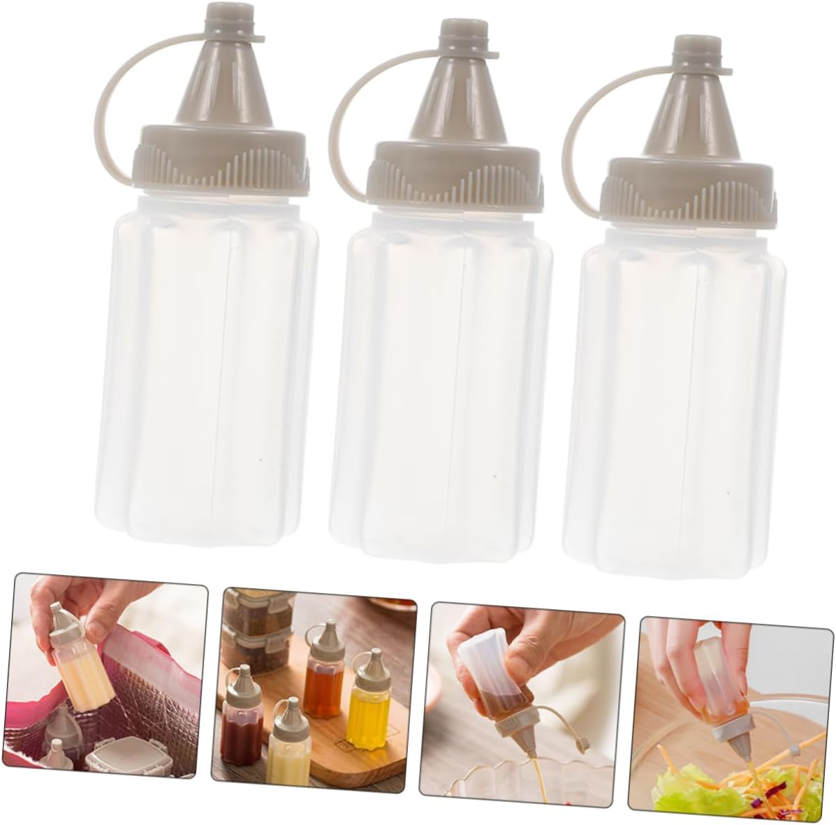 GARVALON 12pcs Leakproof Squeeze Bottles for Salad Dressing and Travel