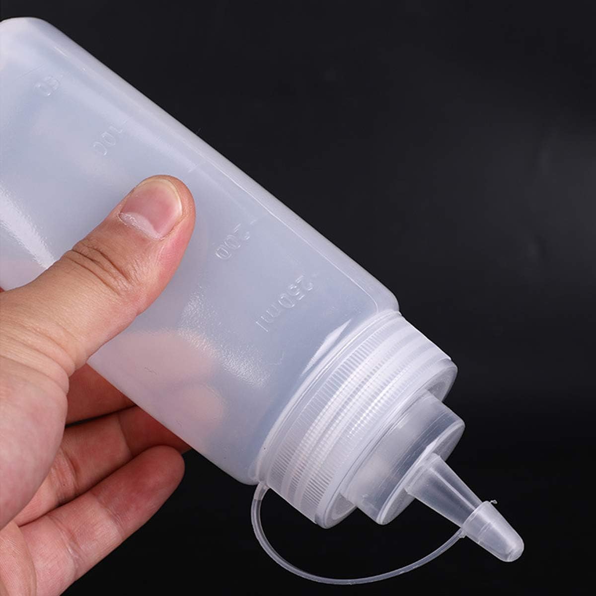 12Pcs Condiment Squeeze Bottles with Twist Cap and Measurements