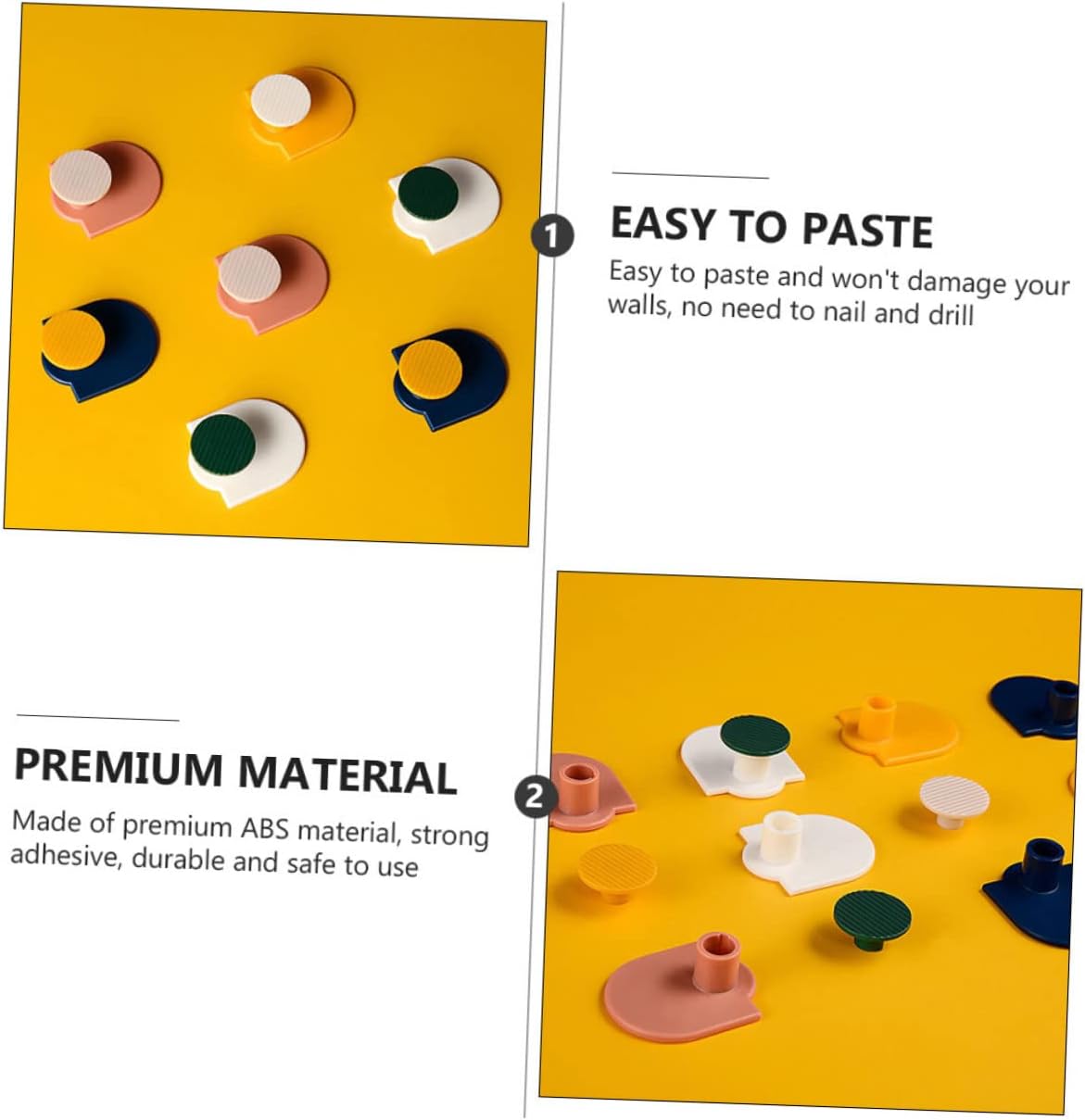Cabilock 8 Piece Wall Mounted Sticky Hooks