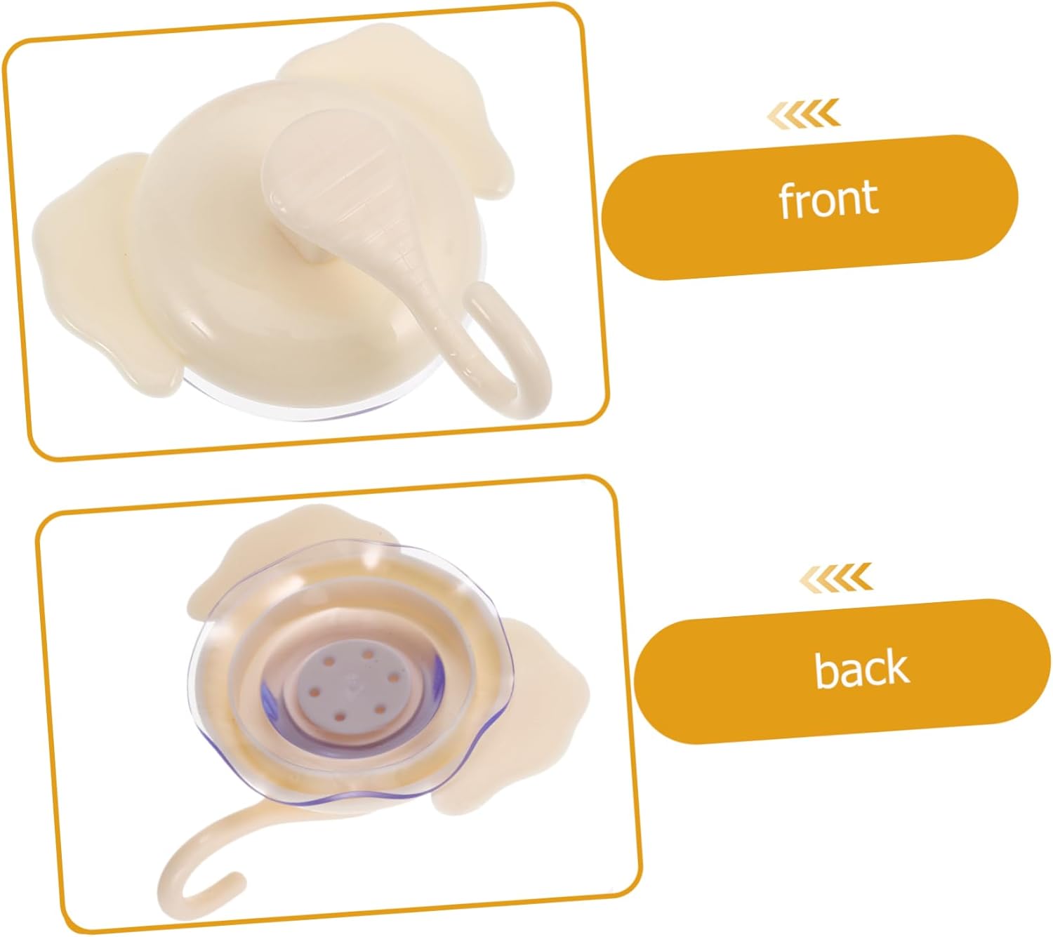 Cabilock Bathroom Suction Cup Hooks 4pcs Elephant Design No Drill