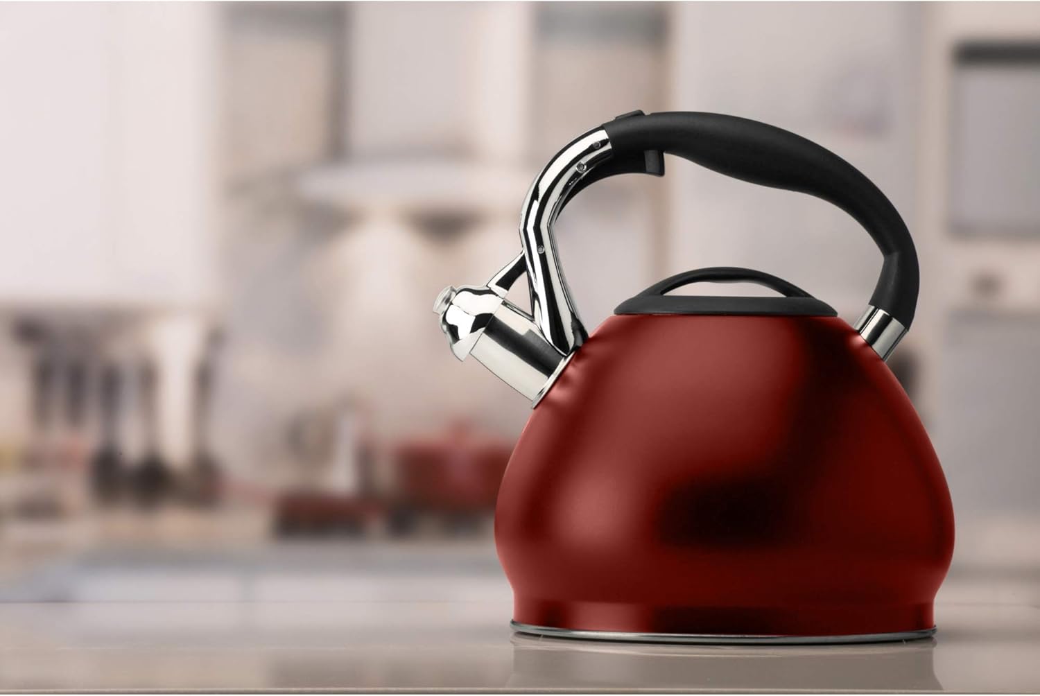 Kitchen Details Whistling Tea Kettle 36 Quart Red