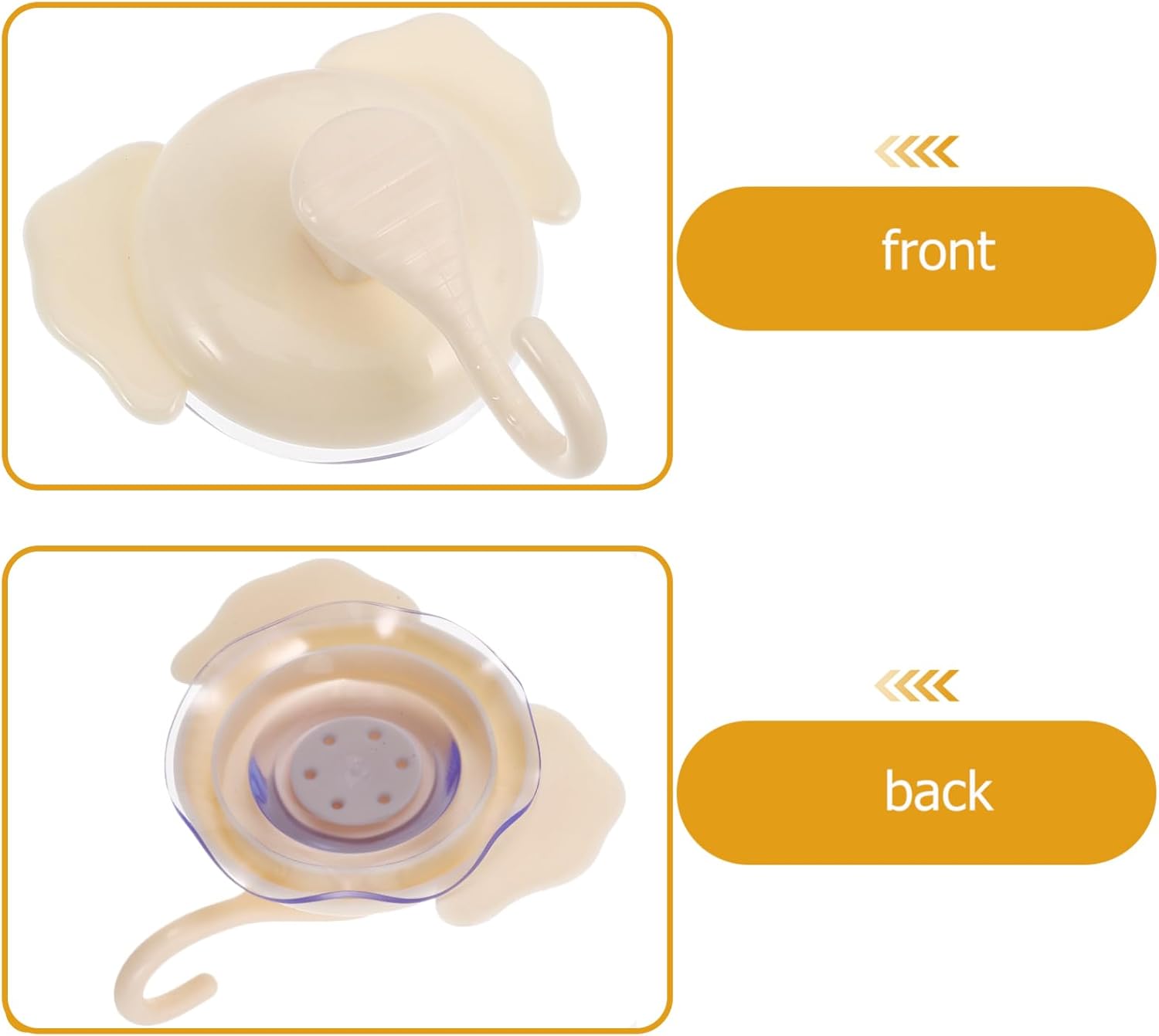 ABOOFAN 4pcs Cartoon Elephant Suction Cup Hooks for Bathroom Kitchen
