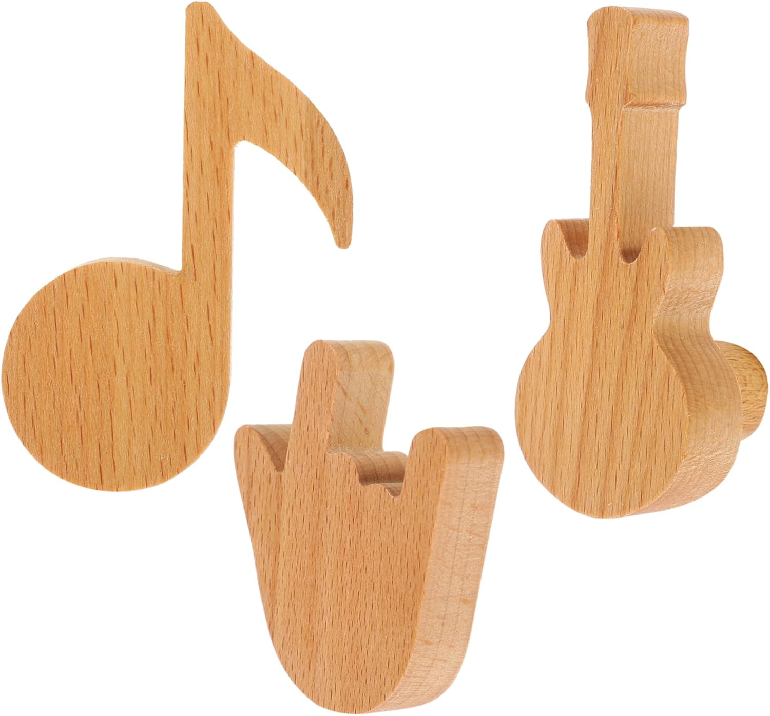 GLEAVI 3Pcs Wood Coat Hooks for Home Storage