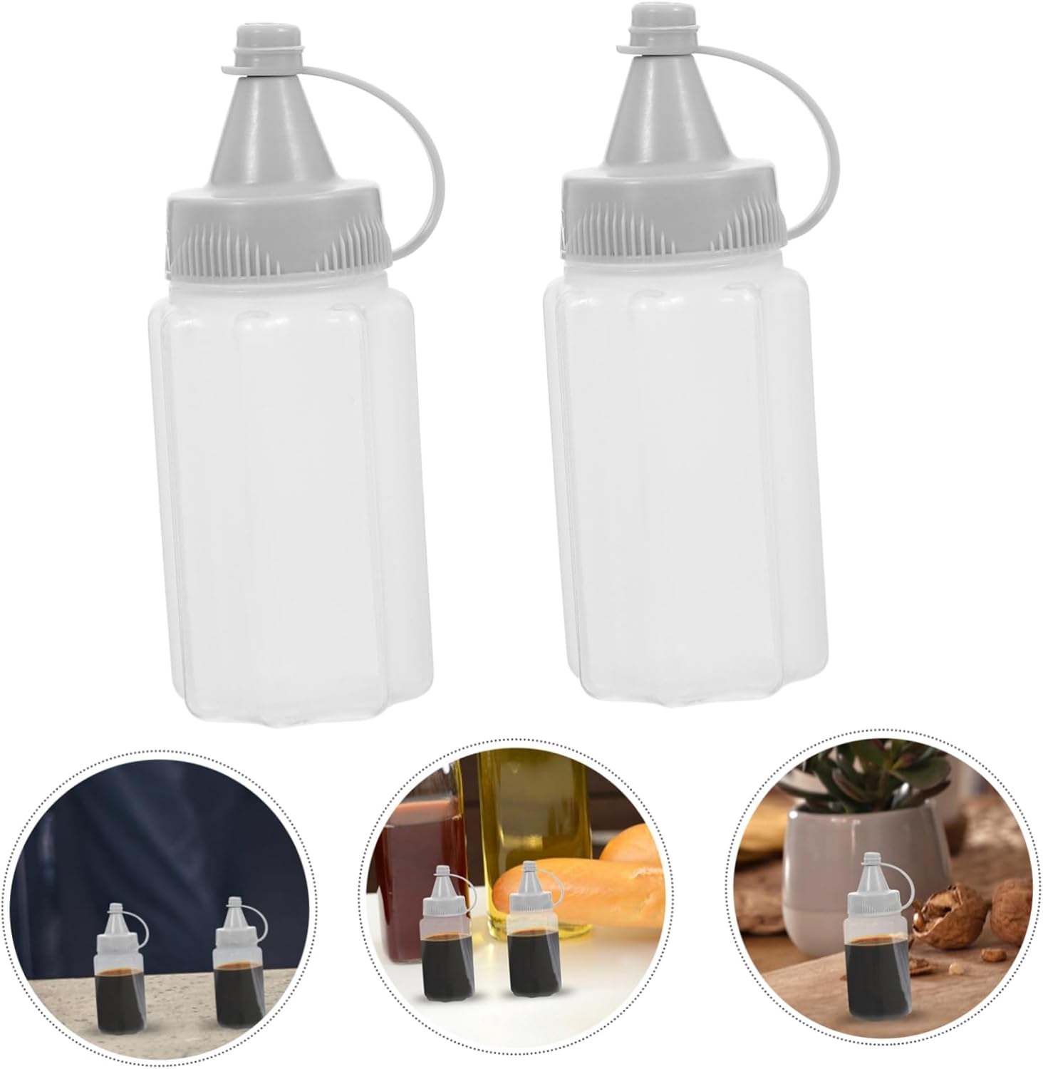 Hoement 4 Pack Mini Squeeze Bottles for Sauce Storage