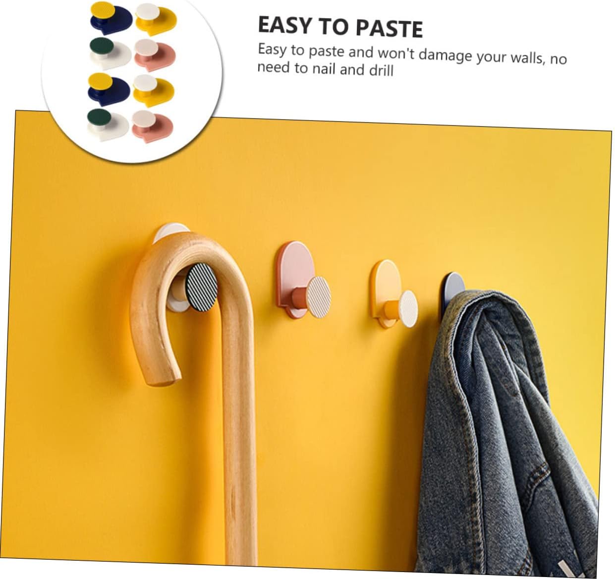 Cabilock 8 Piece Wall Mounted Sticky Hooks