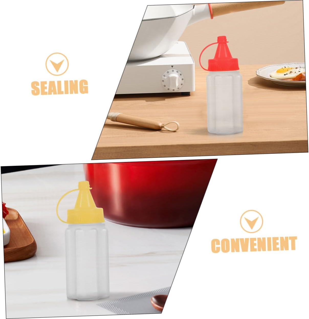 CIYODO Multipurpose Mini Condiment Bottles 8 Pcs Leak Proof for Kitchen Travel