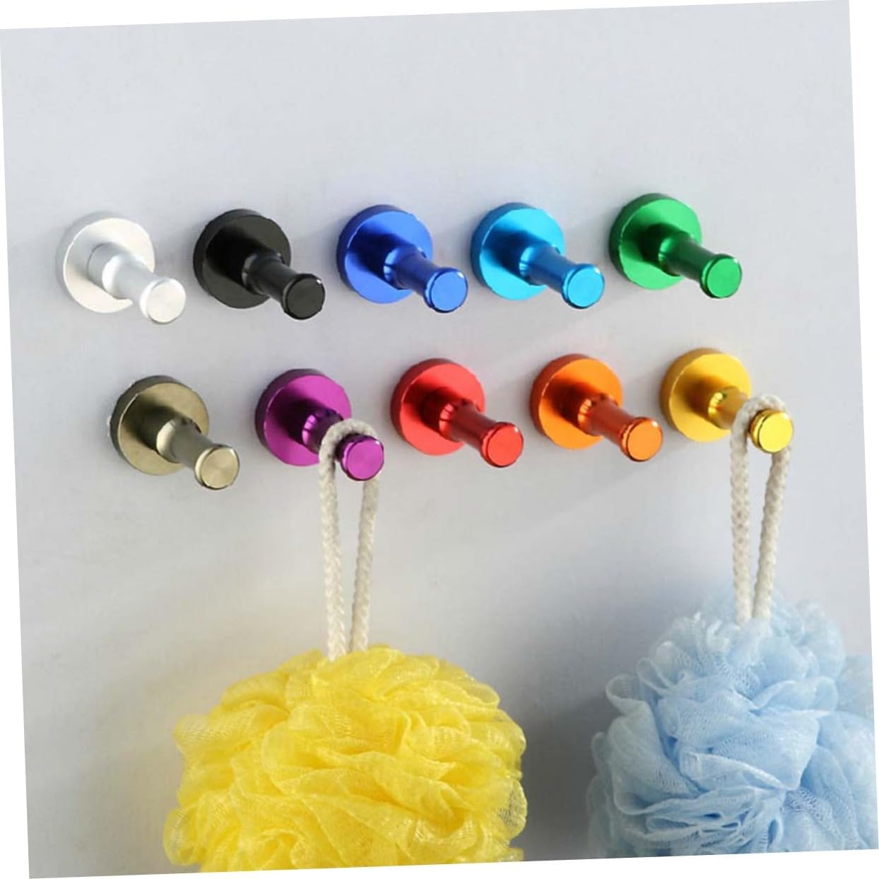 Garneck 10 Pcs Solid Aluminium Wall Hooks