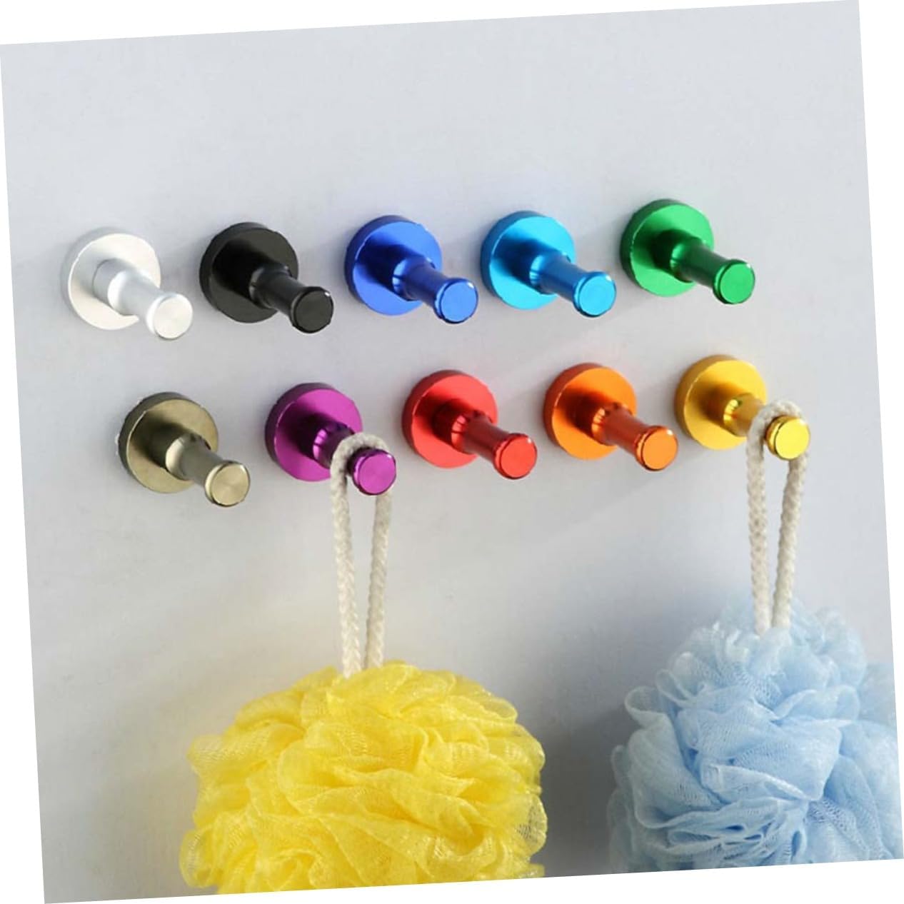 Luxshiny 10 Pcs Solid Aluminum Wall Hooks 1