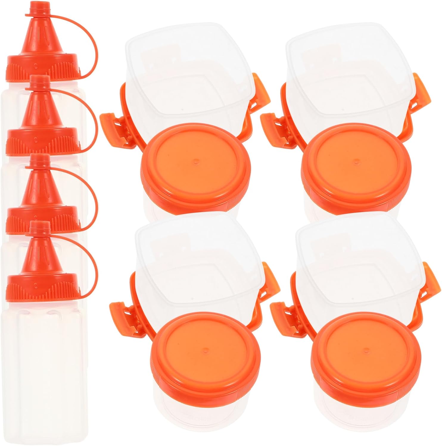 SHOWERORO Reusable Square Condiment Squeeze Bottles 1