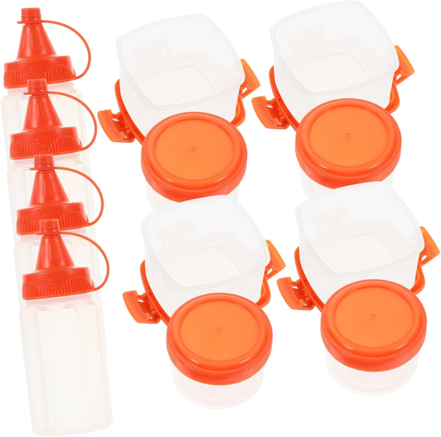 Mikinona 12-Pack Square Sauce Bottles with Lids