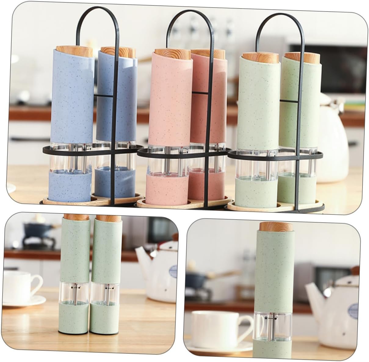Battery-Powered Pepper Grinder Set 2PCS Non-Slip Base
