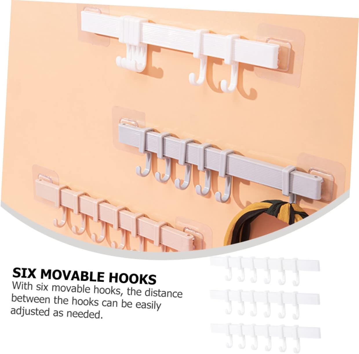 FOYTOKI 3pcs Gold Plated Adhesive Hook Rack 1