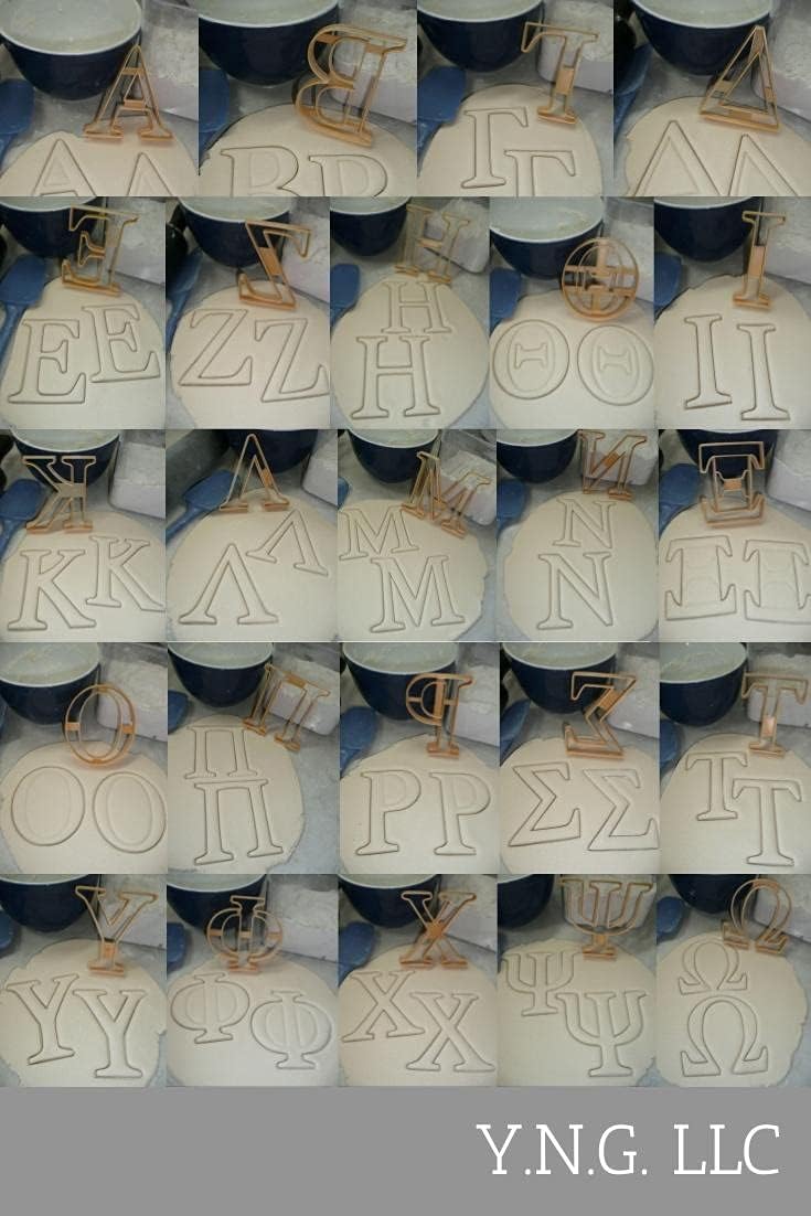 Greek Alphabet Cookie Cutters Set of 24 Made in USA