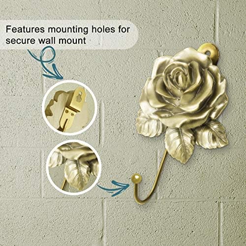 Evoio 3 Pack Rose Wall Hooks for Bathroom Kitchen Entryway