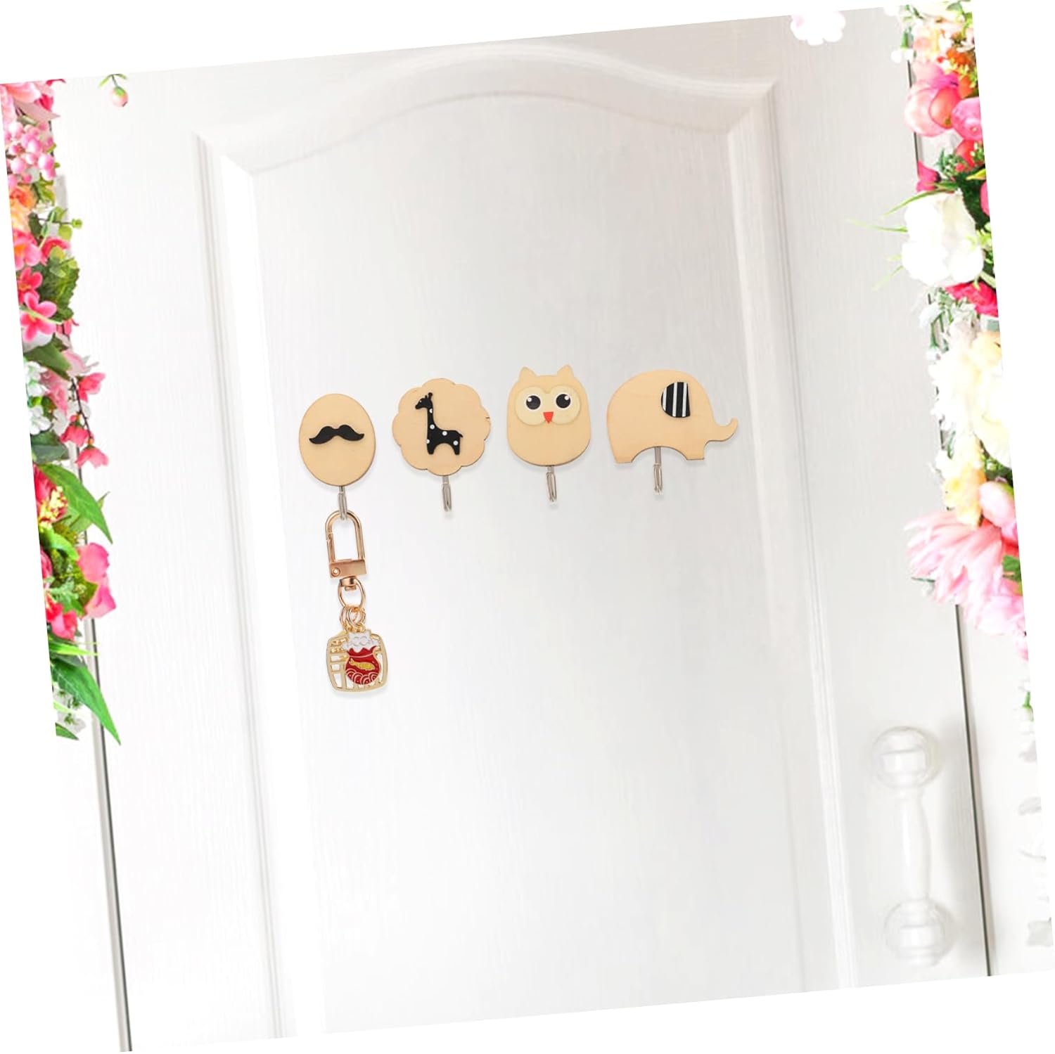 ARTIBETTER 4Pcs Cartoon Adhesive Hooks for Wall