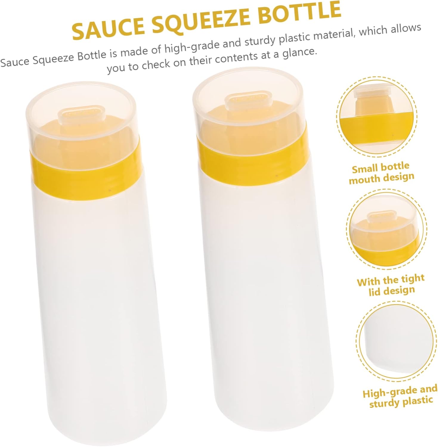 Sauce Bottles with Easy Squeeze Lid for Kitchen Use