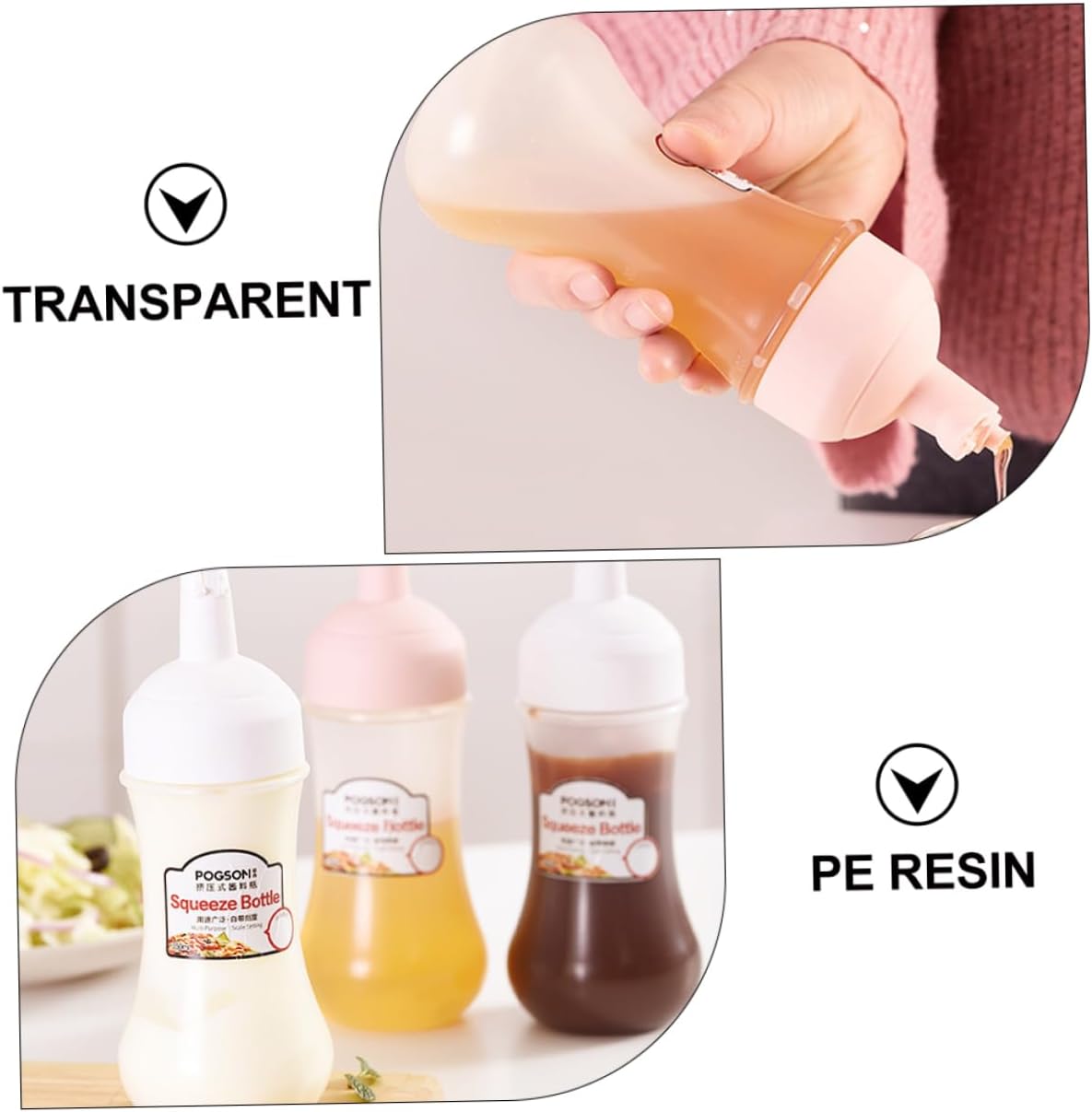 DECHOUS Squeeze Bottles for Sauces Sturdy and Easy to Clean