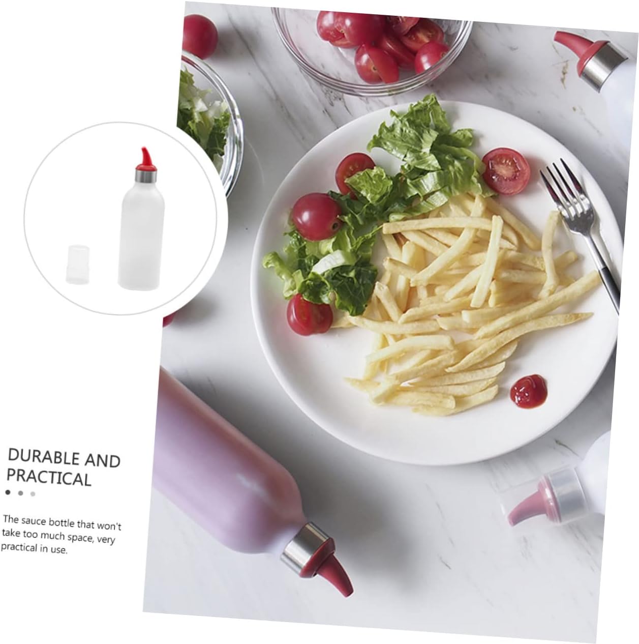 HOLIDYOYO Red Portable Condiment Squeeze Bottle