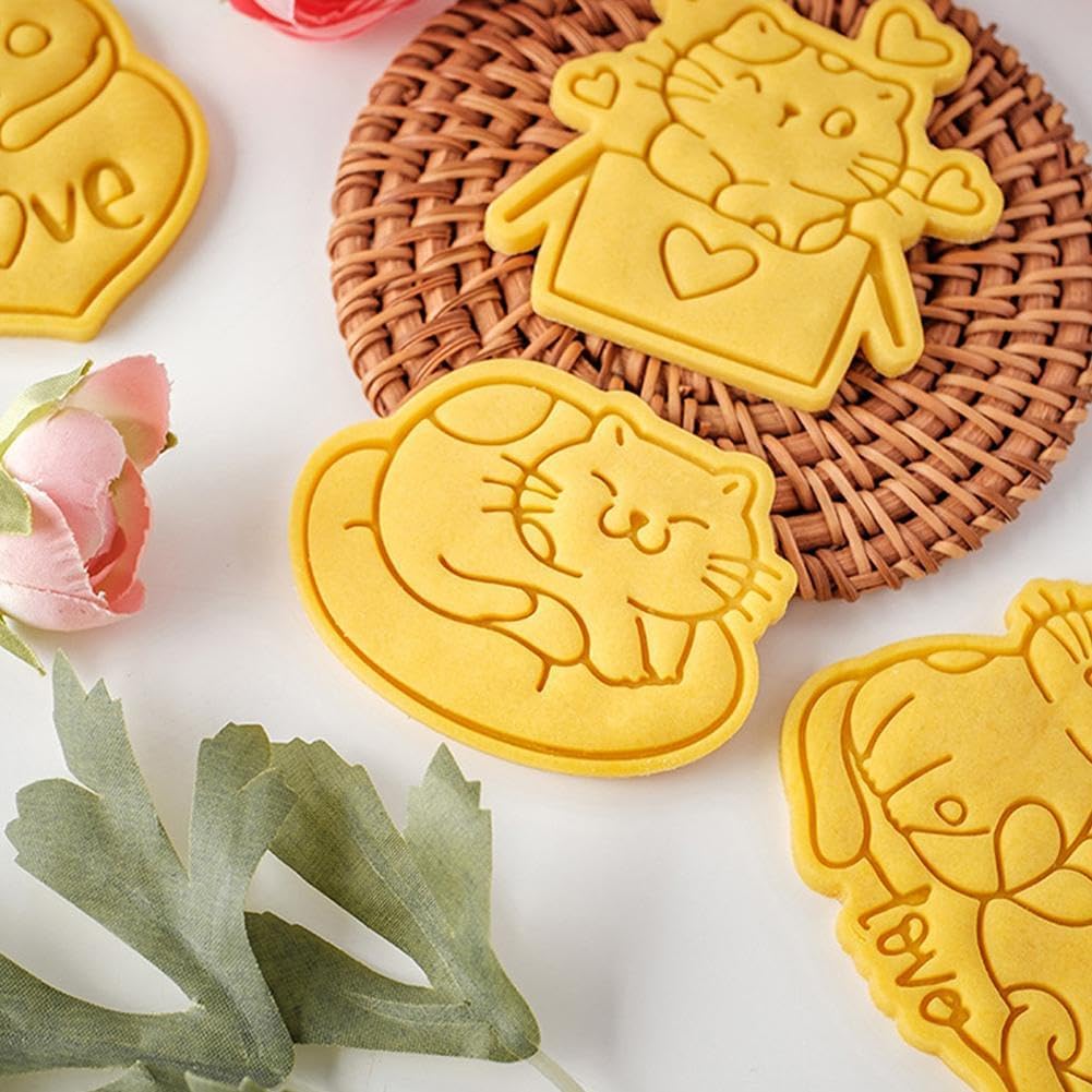 3D Cat Cookie Cutter Set for Baking Fun
