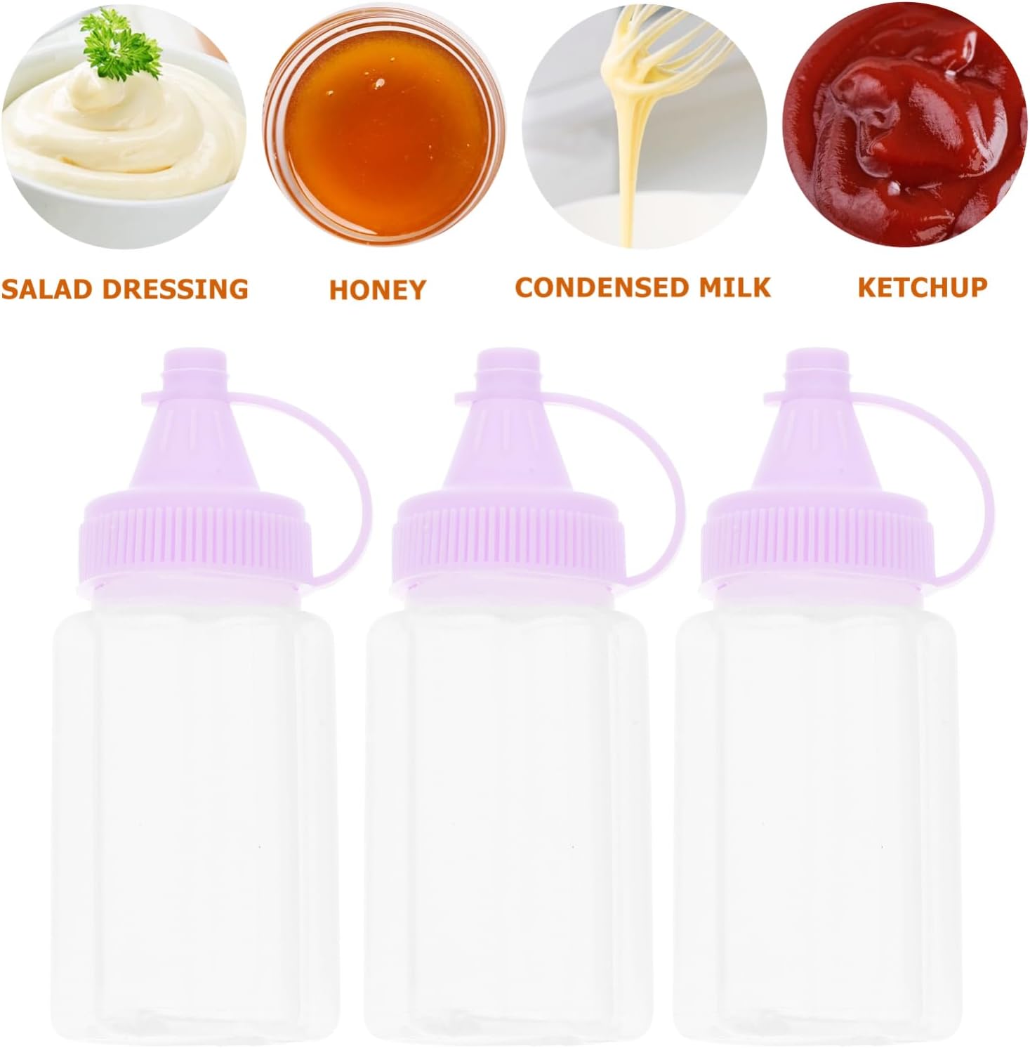 HOLIDYOYO 4PC Refillable Condiment Squeeze Bottles 1