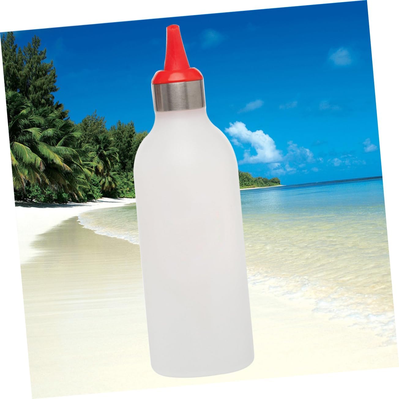 HOLIDYOYO Red 450ml Condiment Squeeze Bottle with Silicone Head