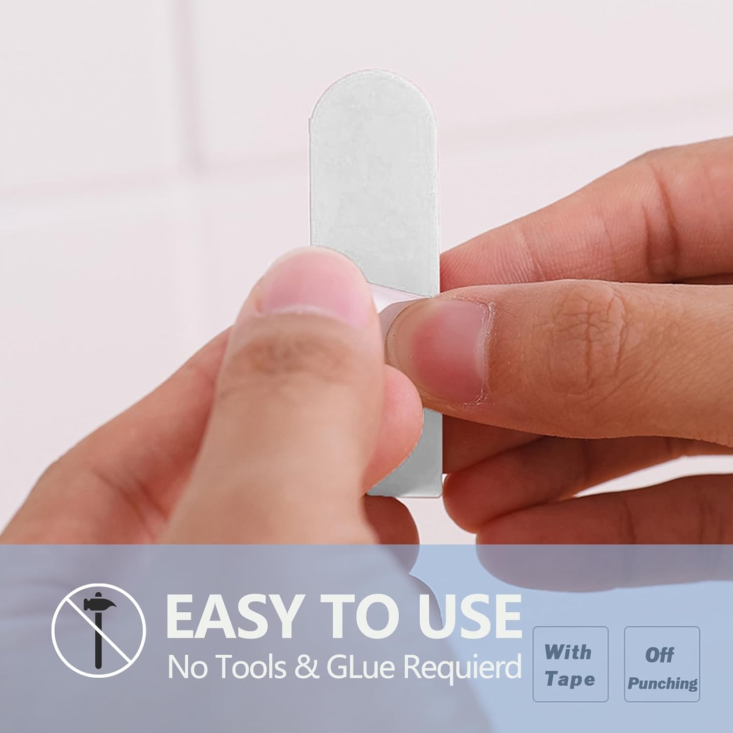 16 Pack J-Shaped Adhesive Hooks for Wall Damage-Free Key Holder