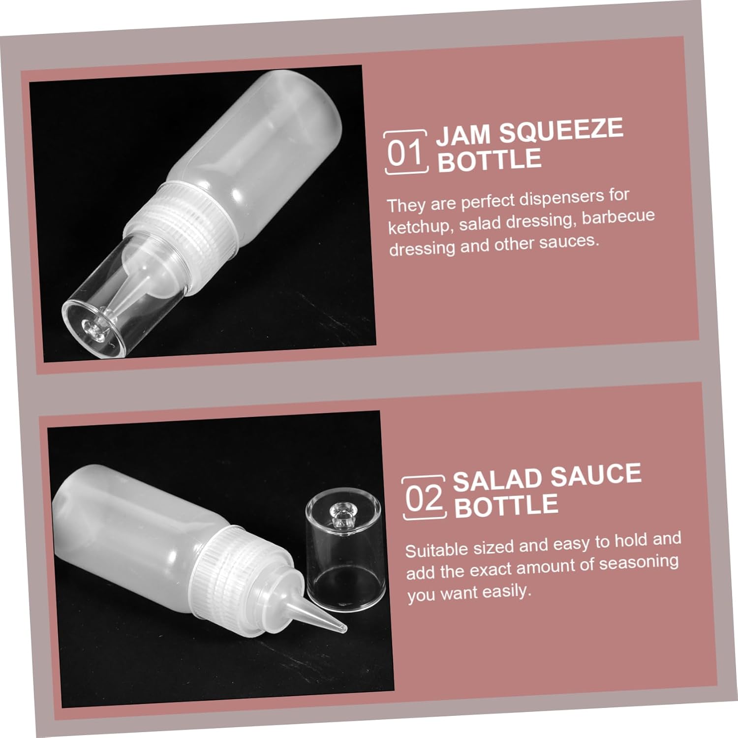 HOLIDYOYO Olive Oil Condiment Squeeze Bottles Set of 2 30ml