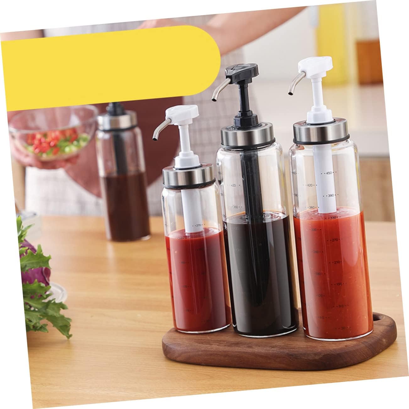 SECFOU 500ml Ketchup Dispenser Pump Bottle