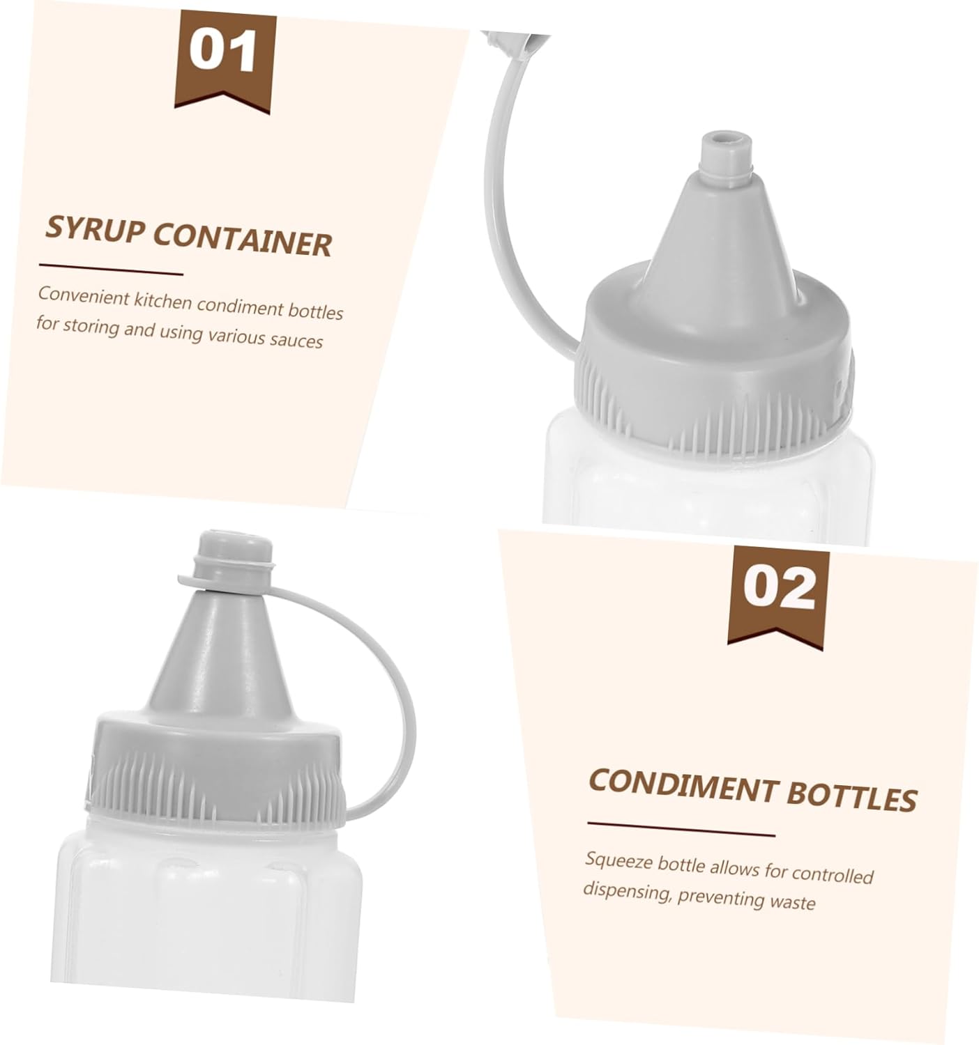 EXHUMKY 4PCS Reusable Condiment Squeeze Bottles