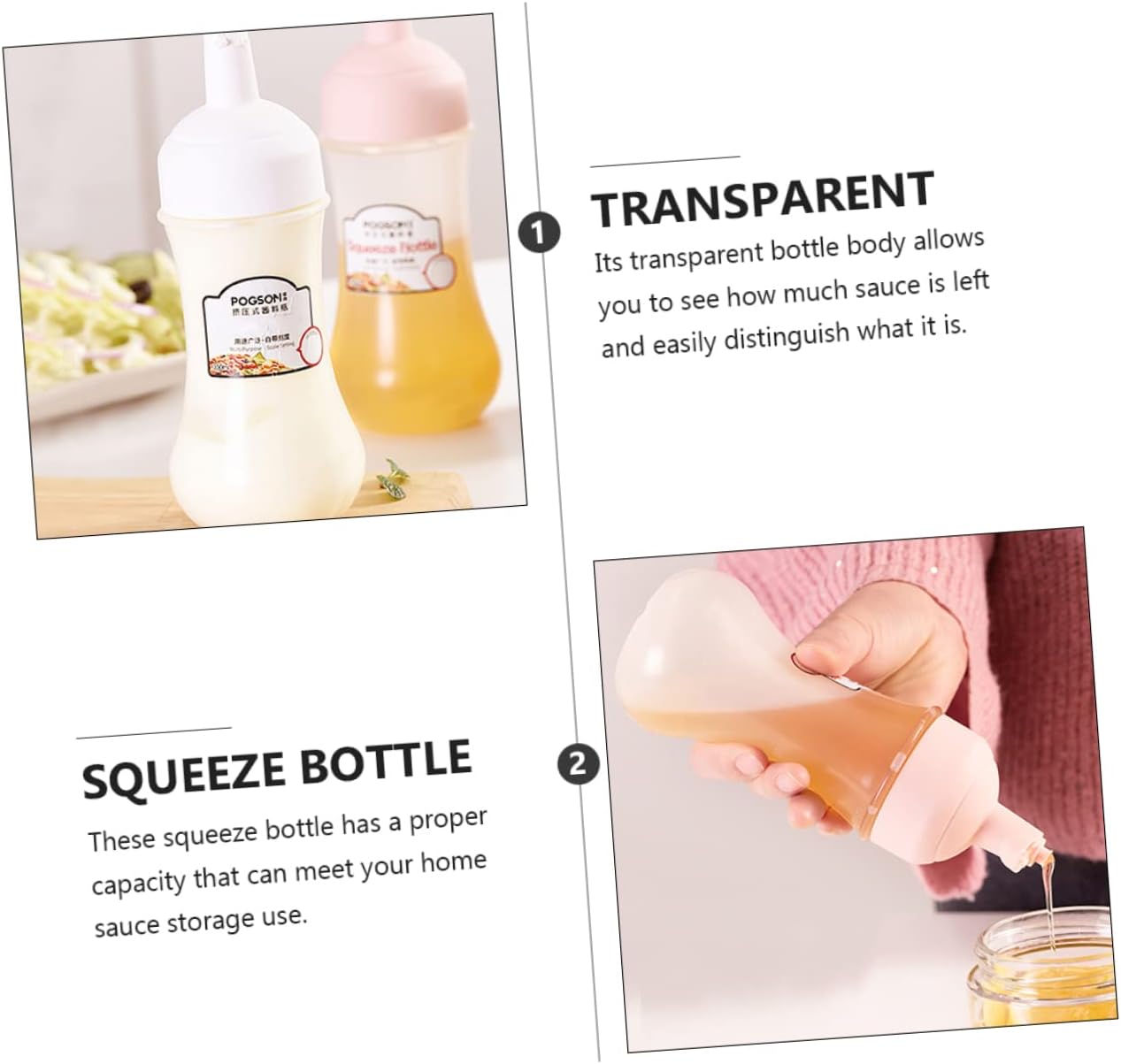 COLLBATH Sauce Bottles for Condiments and Sauces
