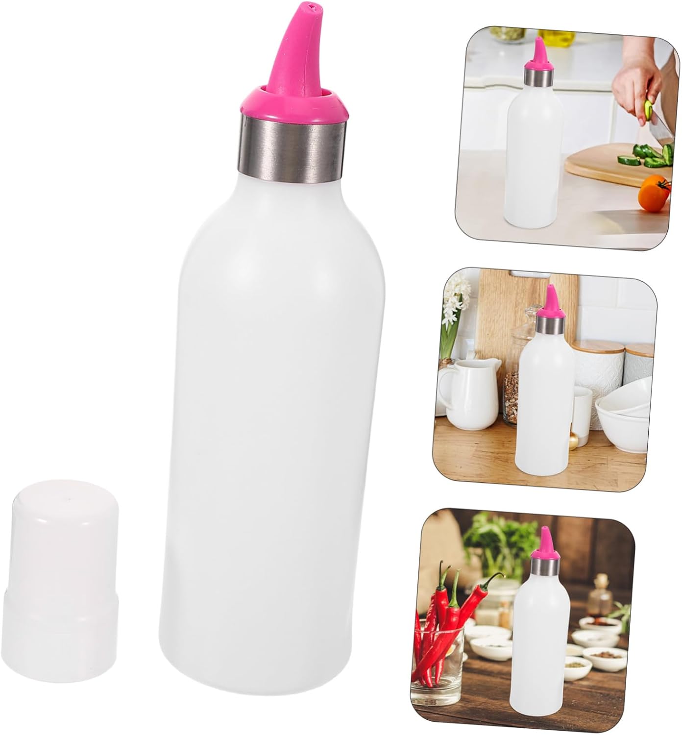 Reusable Condiment Squeeze Bottle with Secure Cap