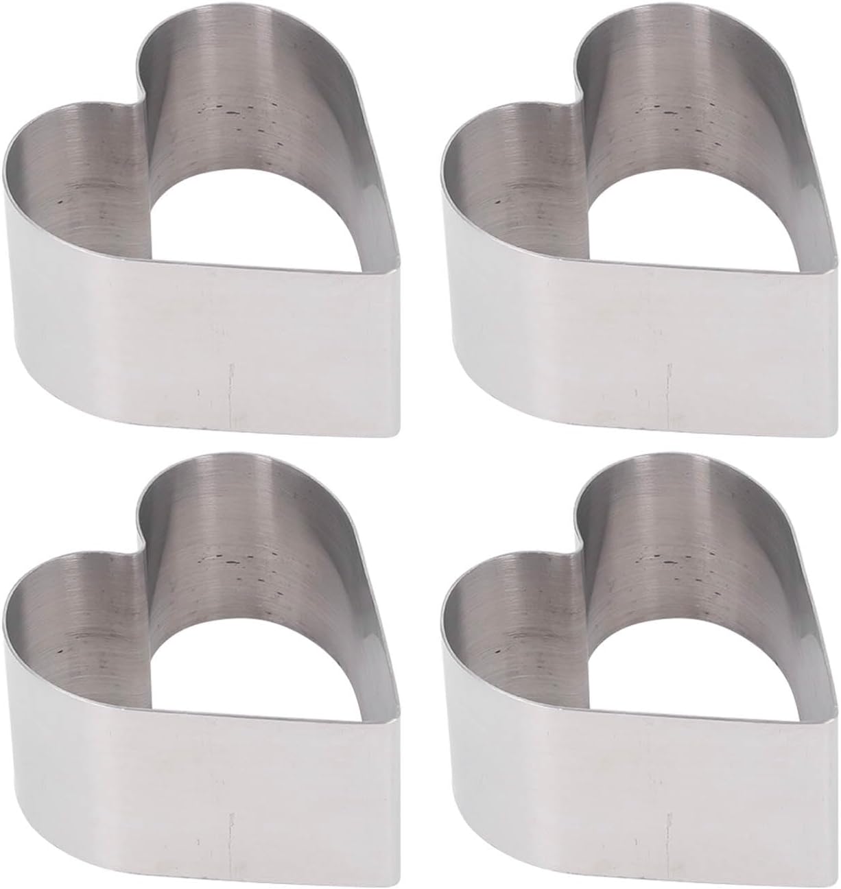 PerGar 4Pcs Heart Shaped Cake Ring Molds Set
