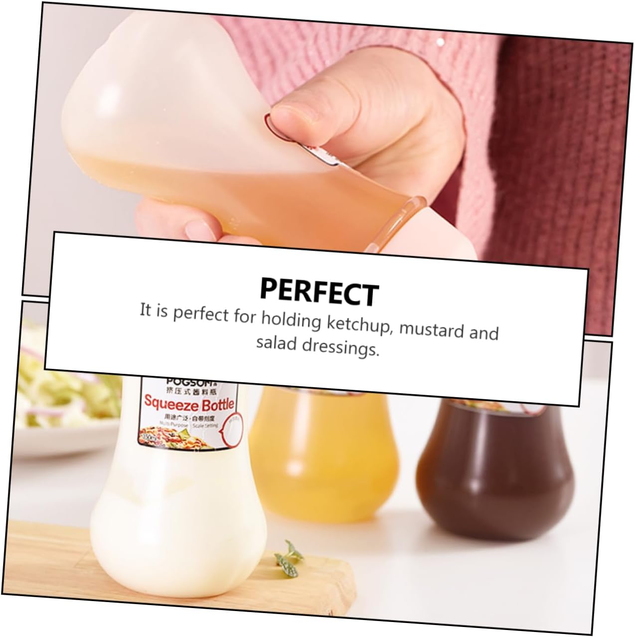 PRETYZOOM 350ml Condiment Squeeze Bottles Set of 2