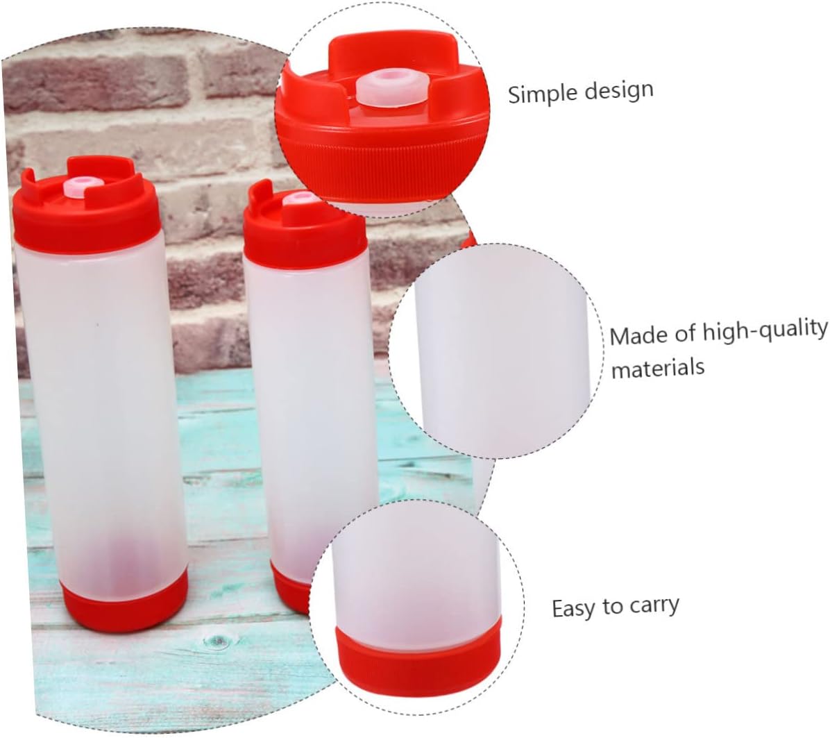 Dual Head Squeeze Bottles 20oz Ketchup and Sauce Dispenser