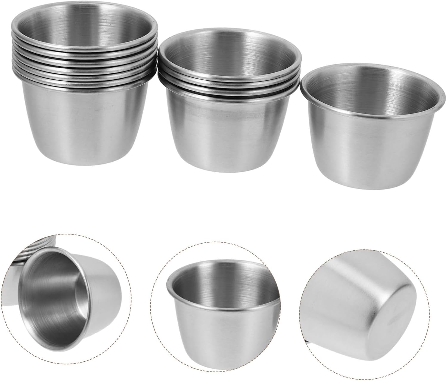 HOLIDYOYO 12-Piece Stainless Steel Sauce Cups Set