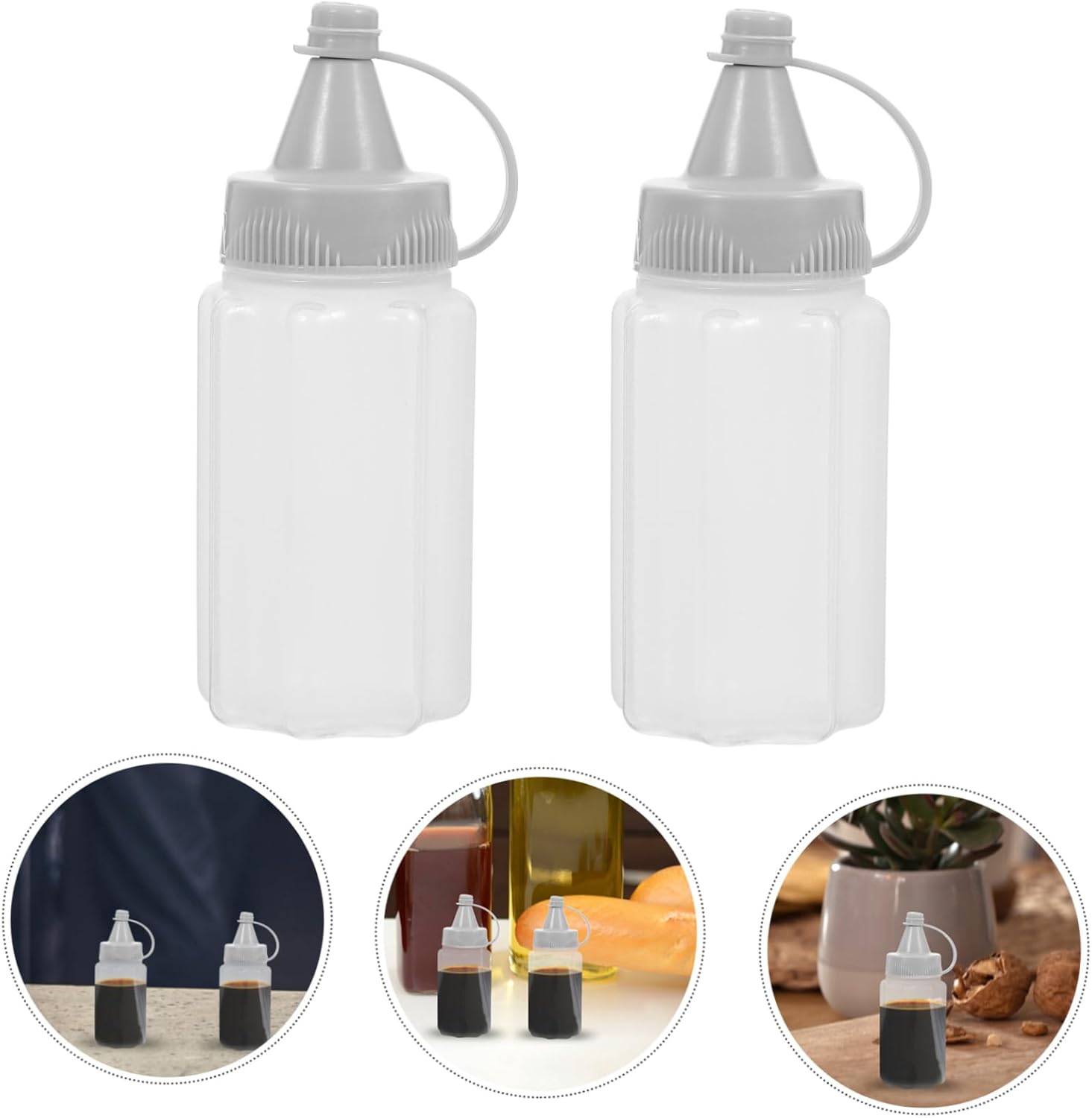 FELTECHELECTR 4pcs Mini Squeeze Bottles for Honey and Condiments