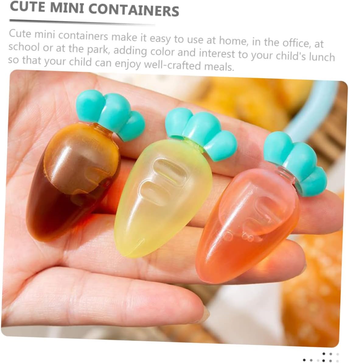 Mini Carrot Condiment Boxes 9pcs Reusable Sauce Cups