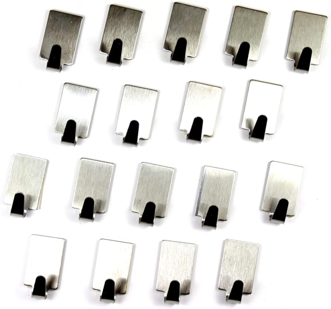 MAGICLULU Adhesive Hooks 36 Pack Stainless Steel Towel Racks for Kitchen Bathroom