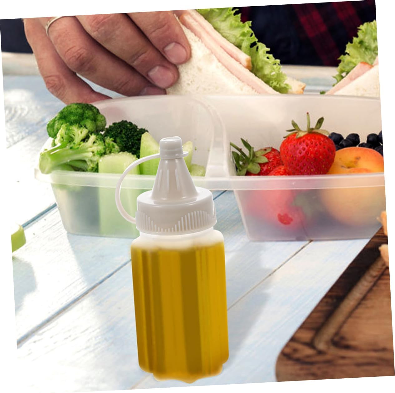 Reusable Sauce Dispenser Bottles Mini Squeeze Bottles for Salad Dressing and Oils