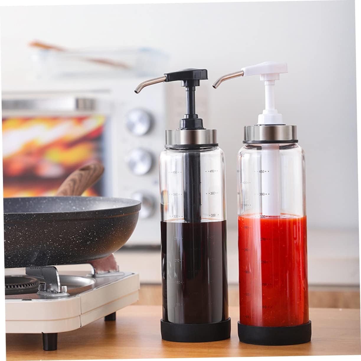 500ml Salad Sauce Pump Bottle with Spring Lid