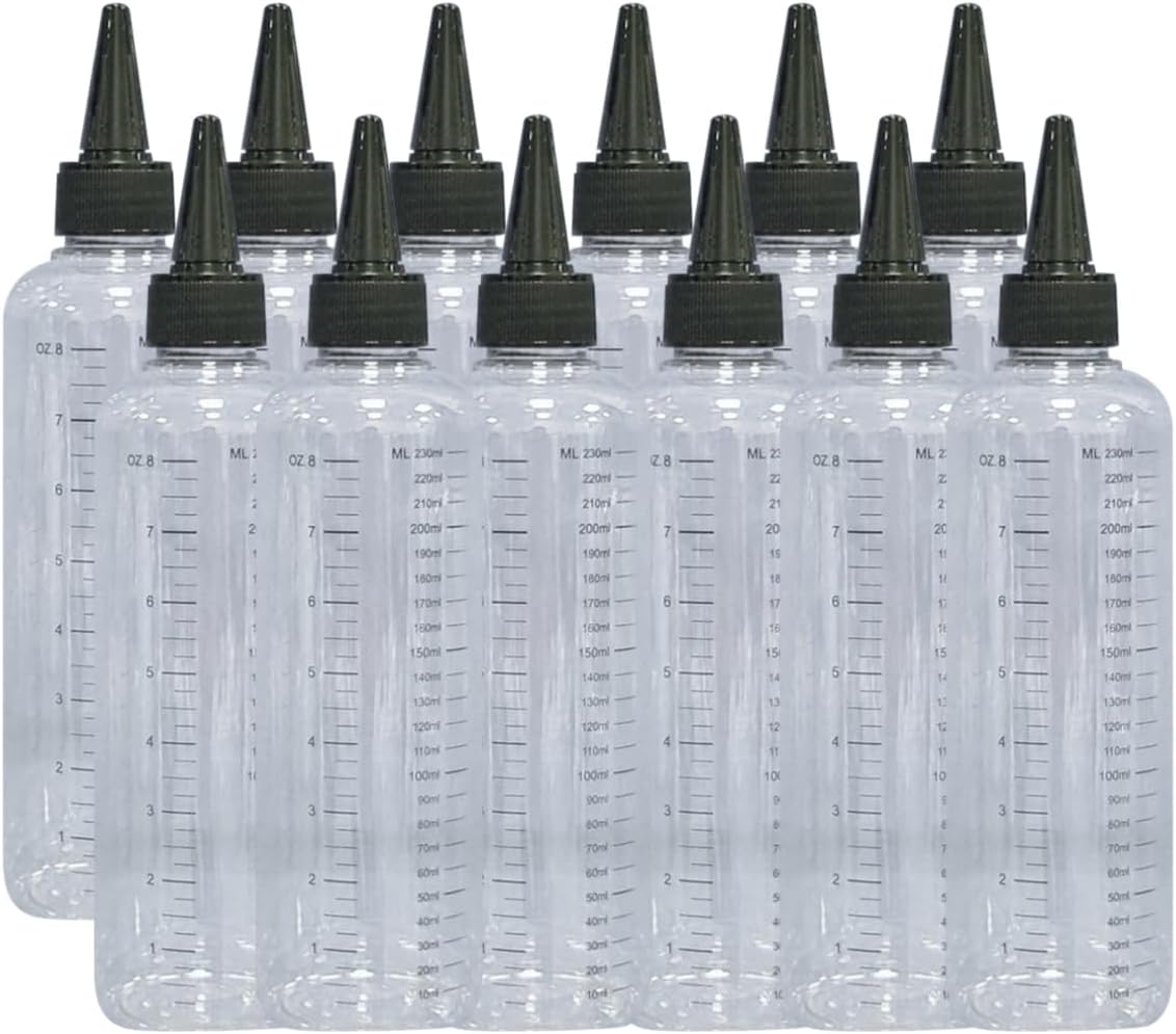 12PCS Paint Bottles with Scale 250ml