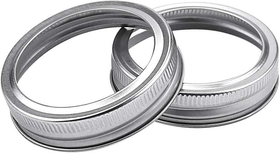 Tecmisse 40-Piece Mason Jar Bands 70mm Silver Leak Proof Replacement Lids