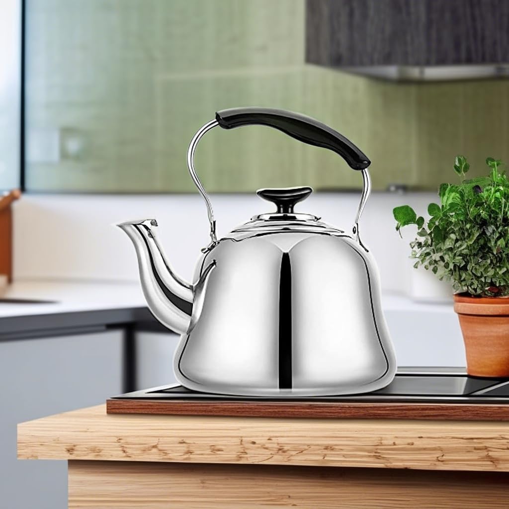 2L Whistling Stovetop Tea Kettle - Durable Stainless Steel with Anti-Scald Handle