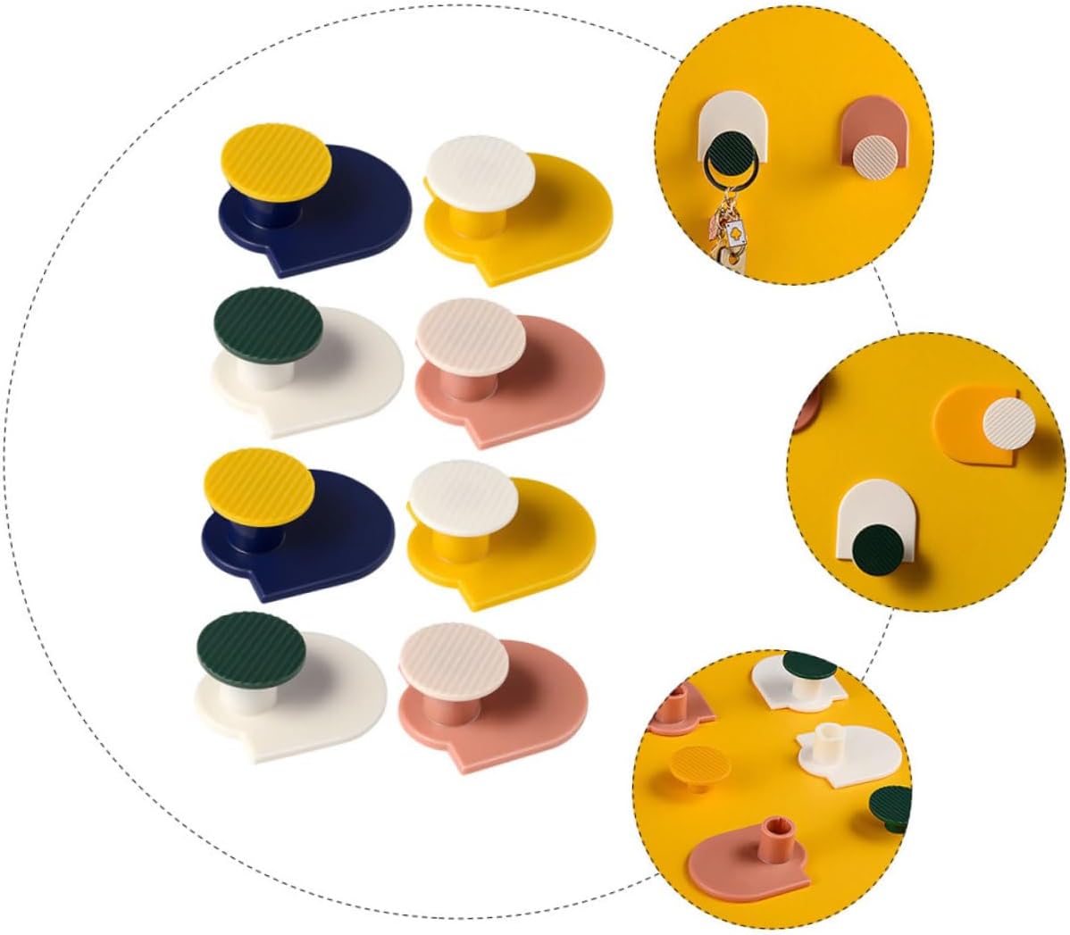 Cabilock 8 Piece Wall Mounted Sticky Hooks