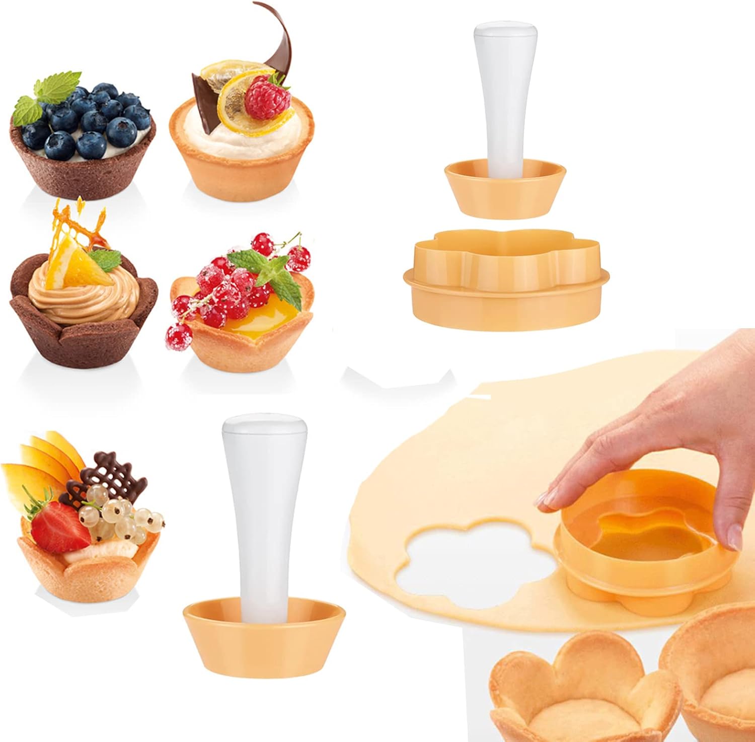 2 Packs Pastry Dough Tamper Kit with Cookie Cutters