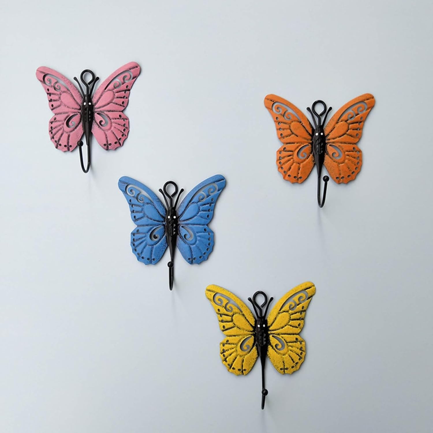 4 PCS Metal Butterfly Hooks Wall Decor