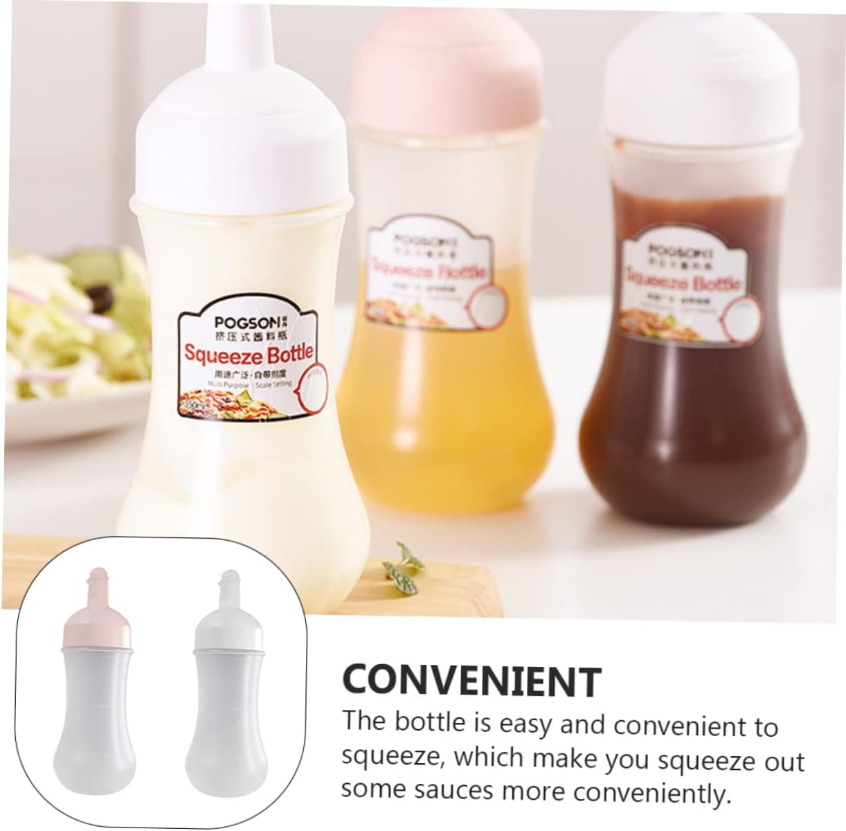 DECHOUS Squeeze Bottles for Sauces Sturdy and Easy to Clean