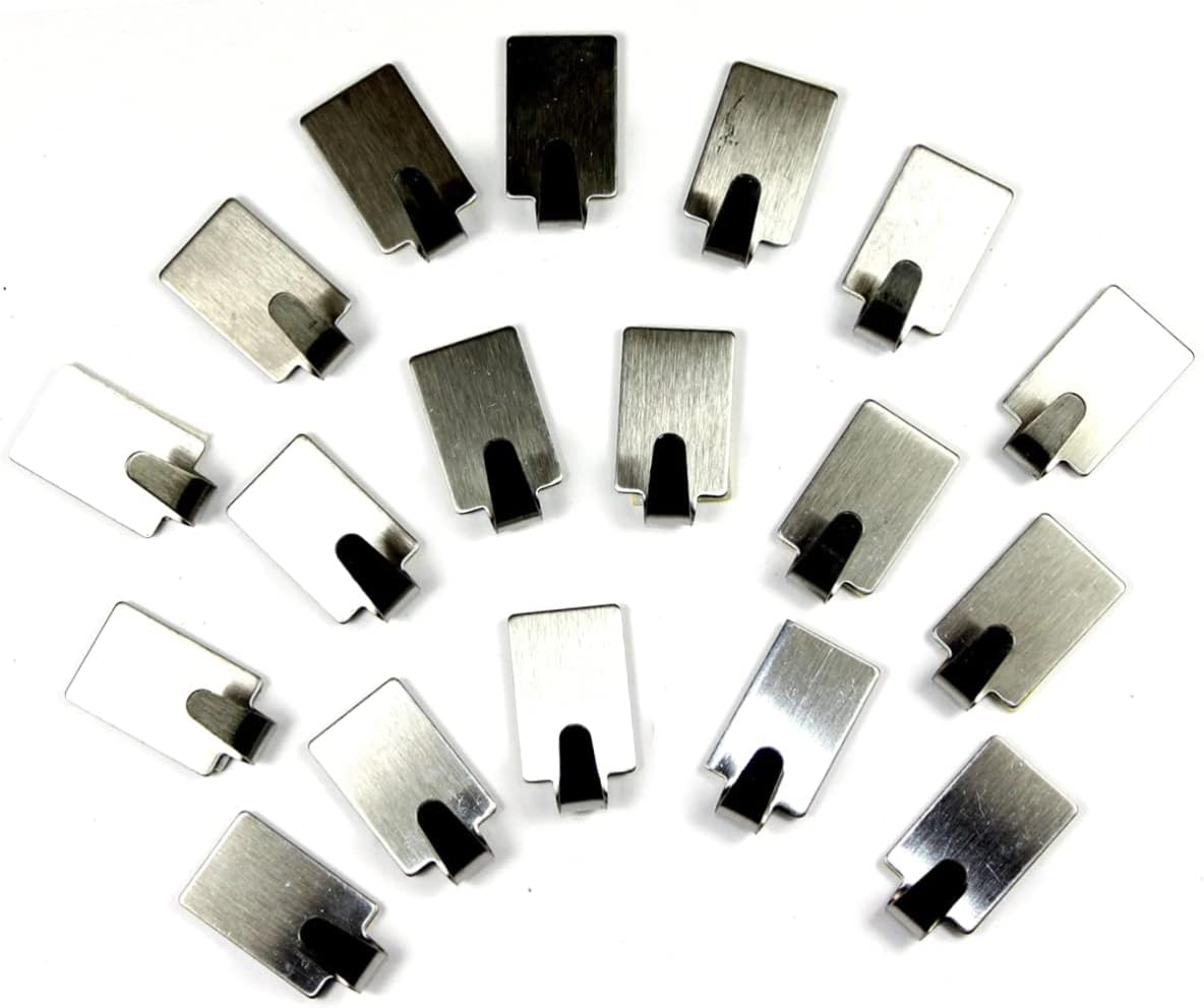 Stainless Steel Adhesive Hook 36pcs Wall Mount Utility Hooks for Bathroom Kitchen